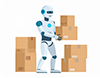 荷物を運ぶロボットのイラスト