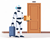 荷物とスーツケースを持つロボットの無料イラスト