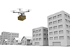 Drone / Delivery / Skyscraper --Technology ｜ Illustration ｜ Free material