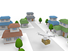 Residential area / Delivery / Drone --Technology ｜ Illustration ｜ Free material