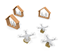 Drone / Air Transport / Residential Area --Technology ｜ Illustration ｜ Free Material