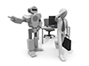 Robot to command | Person to receive instruction | Company-Technology | Illustration | Free material