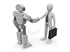 Business partner robot employees | Shaking hands with machines-Technology | Illustrations | Free materials
