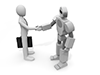Business talks with robots | Business with machines | Contracts-Technology | Illustrations | Free materials