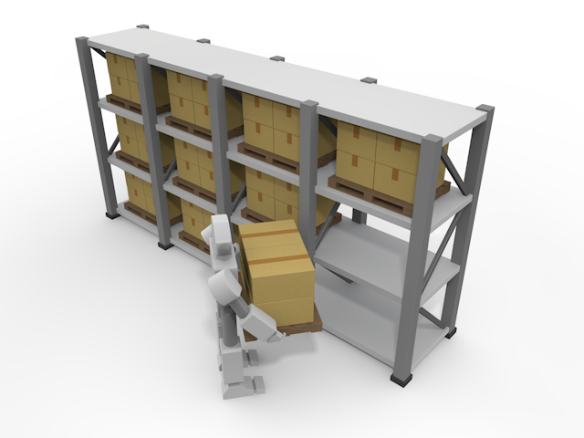 倉庫で働くロボット｜重たい荷物も楽々運ぶ - テクノロジー / 技術開発 / 写真 / 3D / 科学 / イラスト / フォト / 無料 / 機械