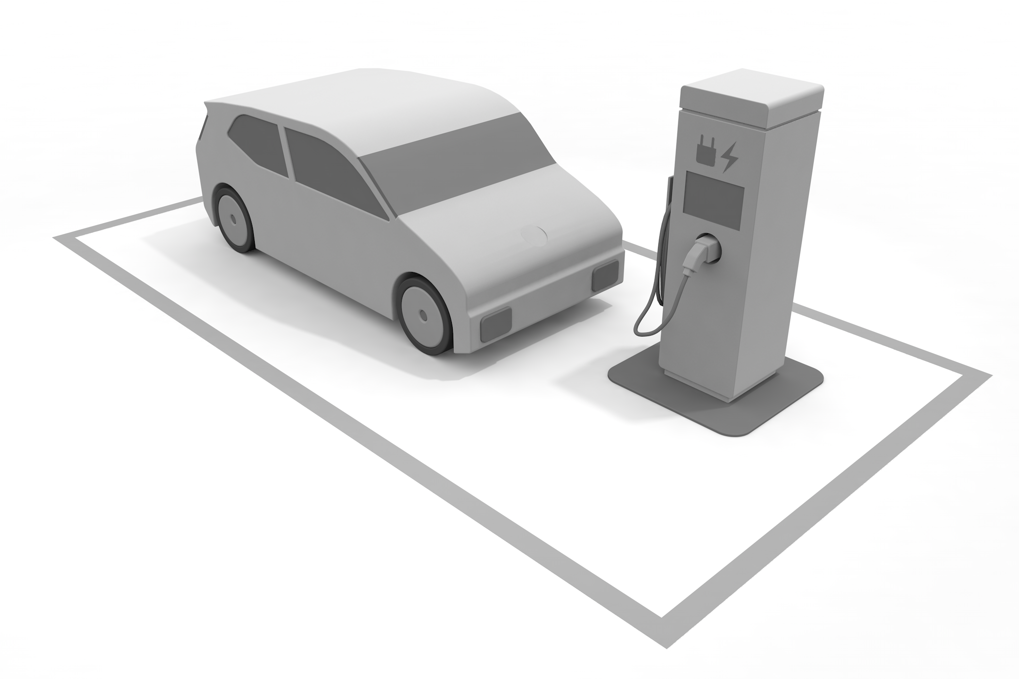 Vehicle / Charging / EV / Charging Cable / Quick Charger-Illustration / 3D Rendering / Free Material / Commercial Use OK