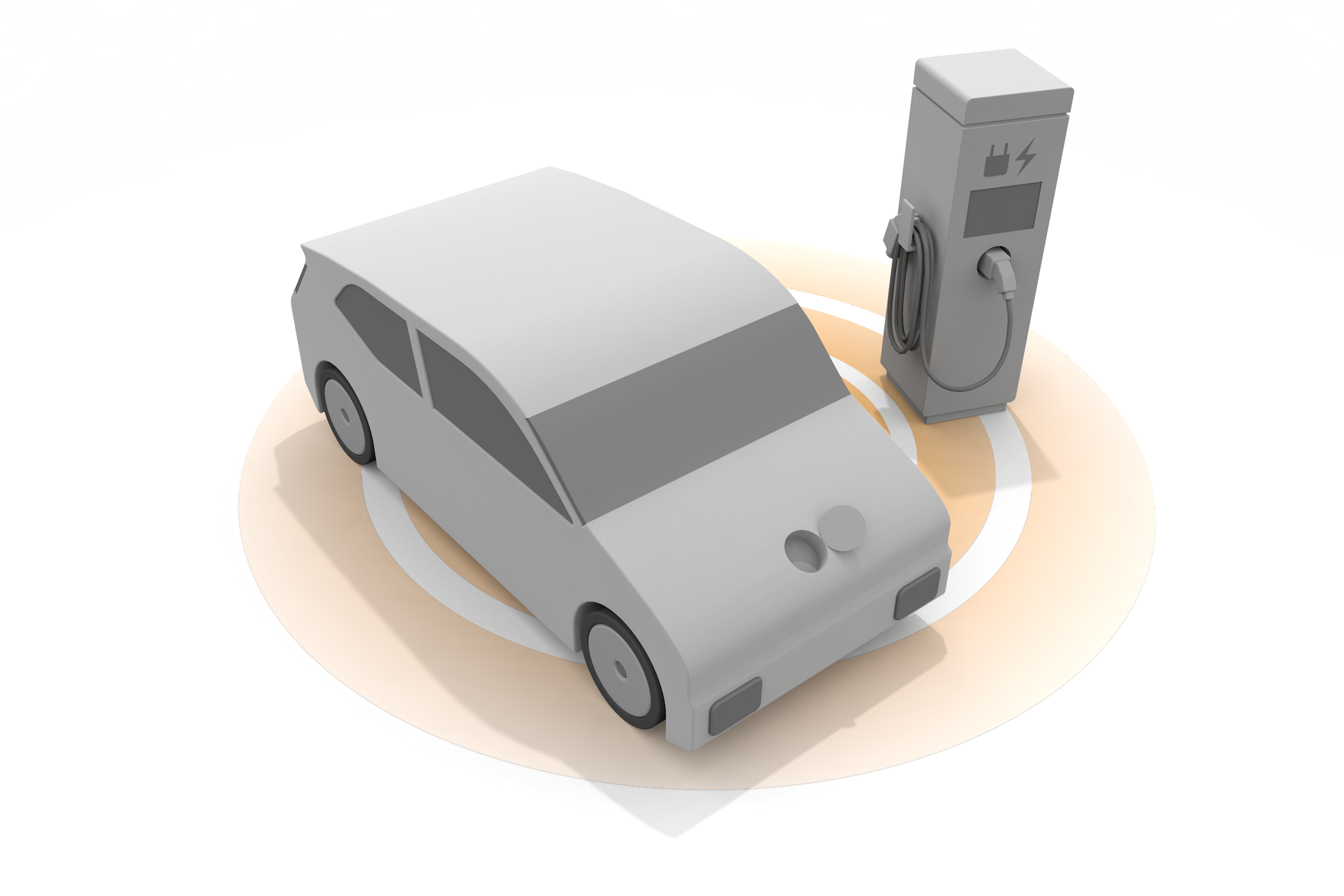 自動車 / 電気自動車 / 乾電池 / クラシックカー / EV / ECV - イラスト/3Dレンダリング/フリー素材/商用使用OK