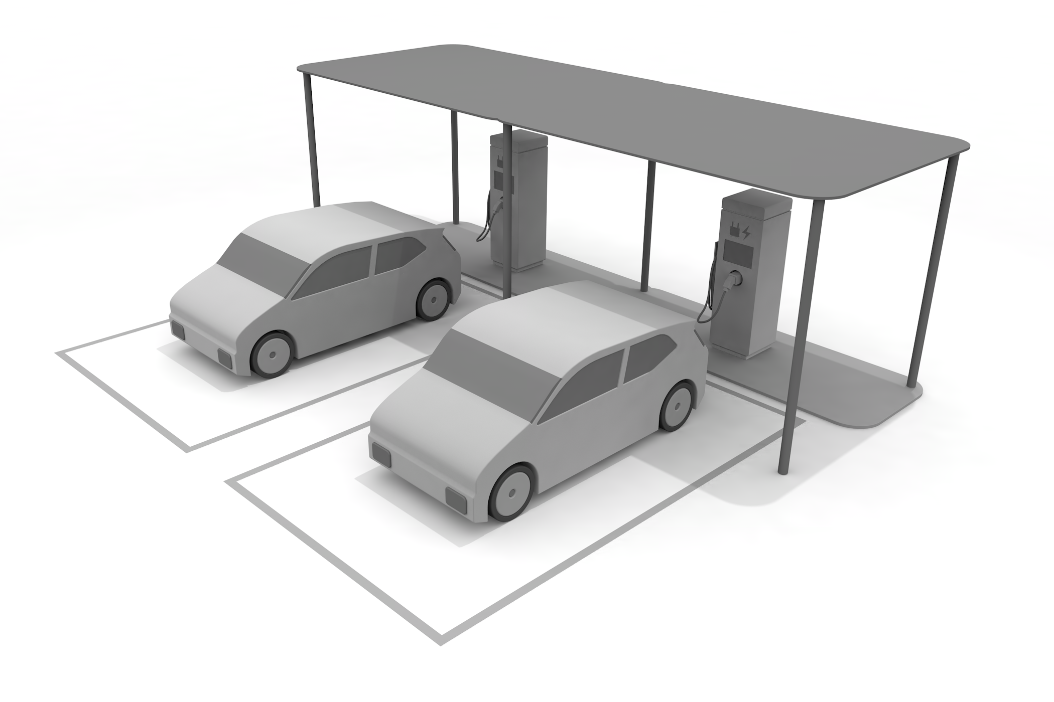 EV car / Plug-in hybrid / PHV / Battery / Global warming --Illustration / 3D rendering / Free material / Commercial use OK