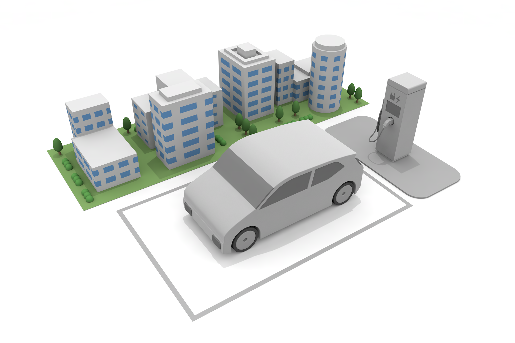 Car / Car / Vector / Icon / Charging / Spot-Illustration / 3D Rendering / Free Material / Commercial Use OK