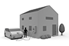 Charging equipment / People / Car / Electricity ――Free illustration material ―― 2,100 × 1,400 pixels