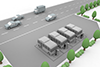 Bus / EV Electricity / Road / Charging Station ――Free Illustration Material ―― 2,100 × 1,400 pixels