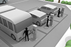 Bus / EV Electricity / Road / Charging Station --Illustration Download-Free-- 2,100 × 1,400 pixels